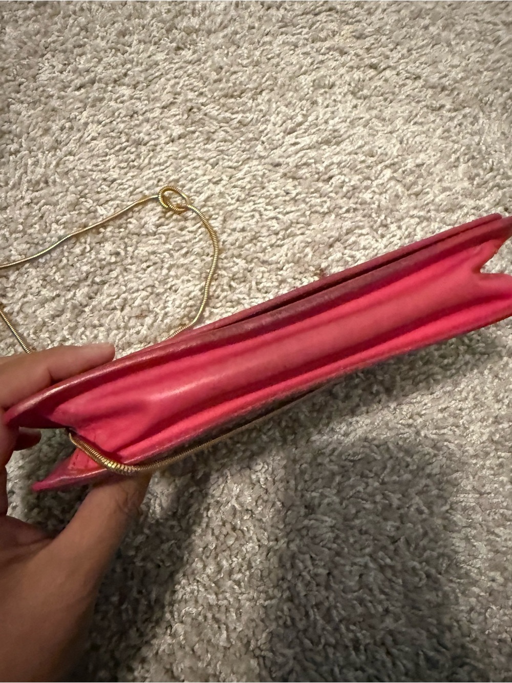 MCM Hot Pink Studded Leather Crossbody with Gold Chain - Picture 8 of 15
